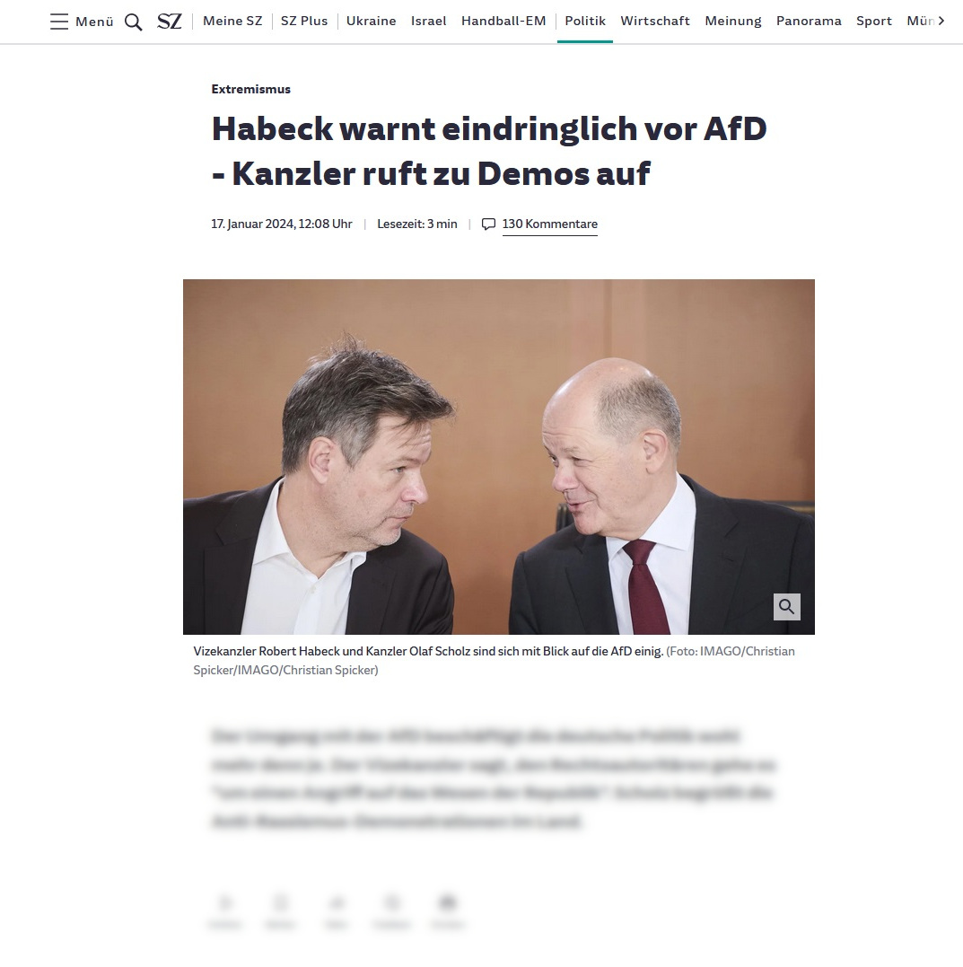 01.2024 Süddeutsche Zeitung